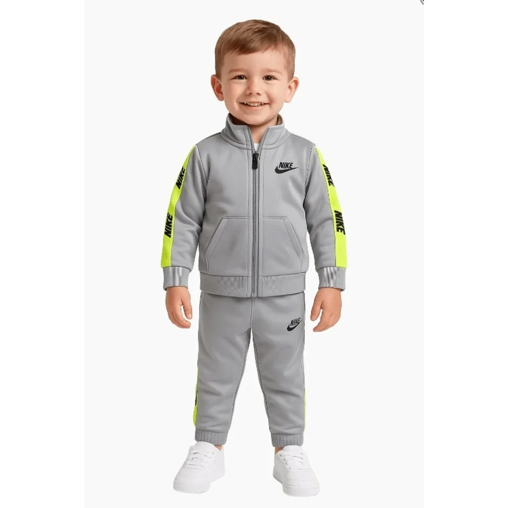 Nike Kids Baby 4T Logo Jacket Pants Track Set Light Smoke Grey Toddler 76G796 - Picture 5 of 7